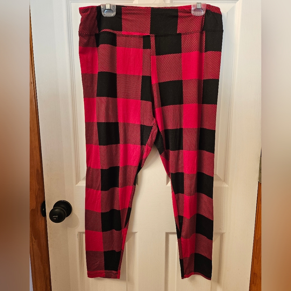 Eye Candy red and black buffalo plaid leggings